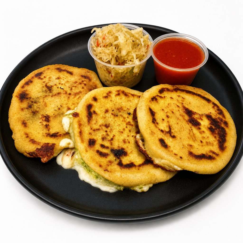 Pupusa - Cheese and Loroco Flower.