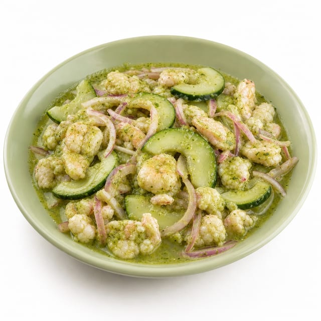 Large Coastal Shrimp in Spicy Lime Sauce.