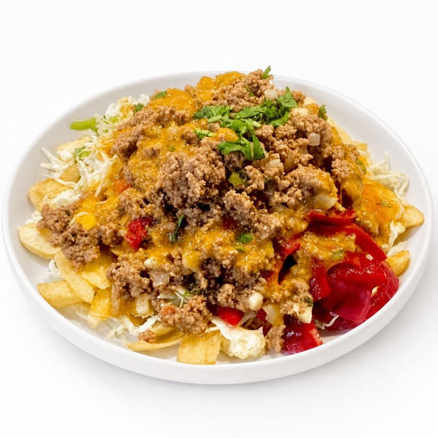 Carne Molida Con Tajadas.