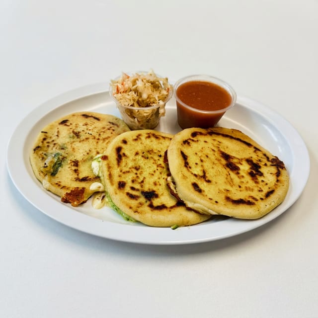Pupusa - Cheese and Loroco Flower.